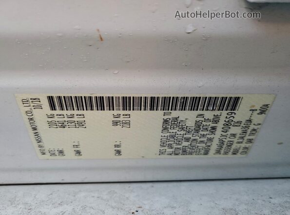 1N4AA6AP5JC408659 2018 NISSAN MAXIMA White Vista del compartimento del motor