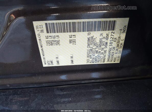 1N4AA6AP6GC385272 2016 NISSAN MAXIMA Коричневый Вид подкапотного пространства