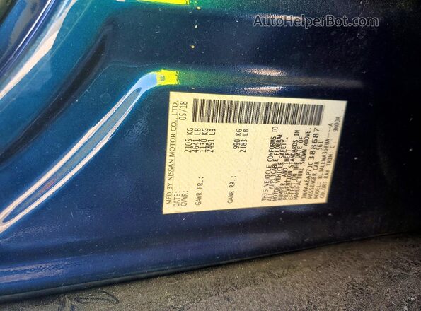 1N4AA6AP7JC388687 2018 NISSAN MAXIMA Синий Вид подкапотного пространства