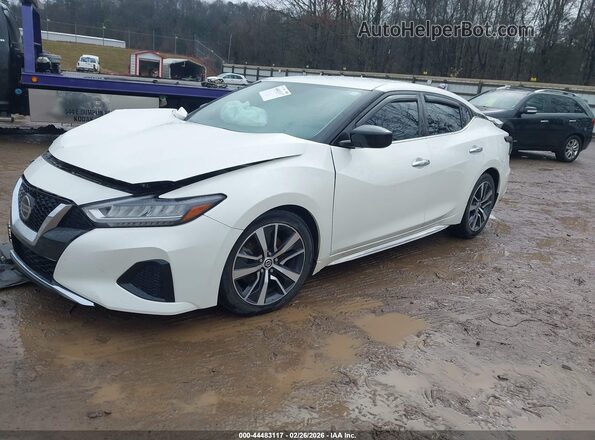 1N4AA6AV6KC370102 2019 NISSAN MAXIMA Белый Передняя левая четверть
