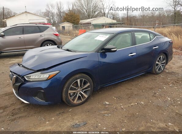 1N4AA6CV4NC508317 2022 NISSAN MAXIMA Синий Передняя левая четверть