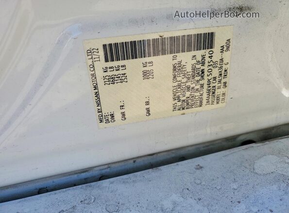 1N4AA6EV4PC503540 2023 NISSAN MAXIMA SR Белый Вид подкапотного пространства