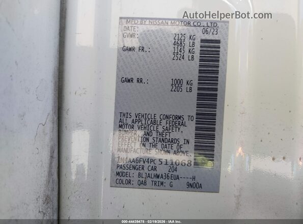 1N4AA6FV4PC511068 2023 NISSAN MAXIMA PLATINUM Белый Вид подкапотного пространства