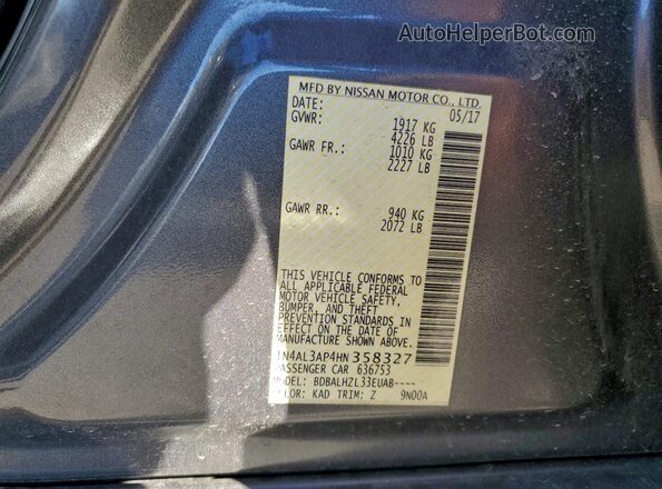 1N4AL3AP4HN358327 2017 NISSAN ALTIMA Серый Вид подкапотного пространства