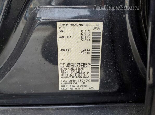 1N4AL3AP6HC137470 2017 NISSAN ALTIMA Черный Вид подкапотного пространства