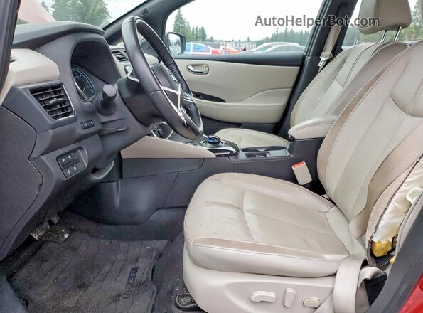 1N4AZ1CP4KC306487 2019 NISSAN LEAF Red წინა სალონის ხედი