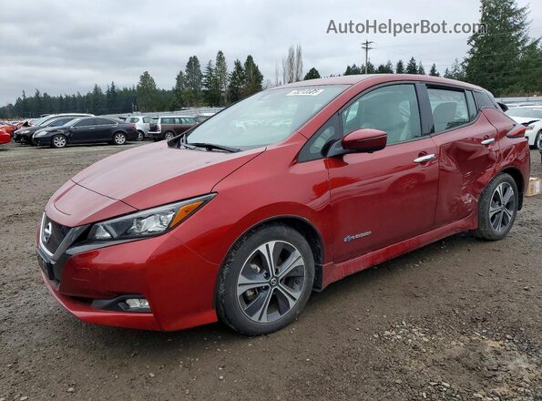 1N4AZ1CP4KC306487 2019 NISSAN LEAF Red წინა მარცხენა ხედი სამი მეოთხედიდან