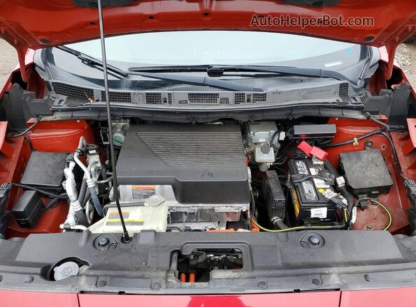 1N4AZ1CP4KC306487 2019 NISSAN LEAF Red ძრავის განყოფილების ხედი