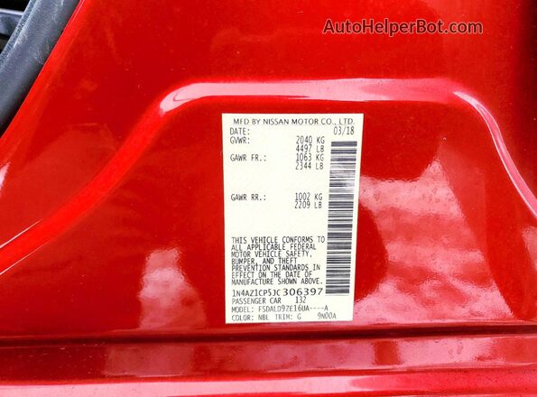 1N4AZ1CP5JC306397 2018 NISSAN LEAF Red Widok komory silnika