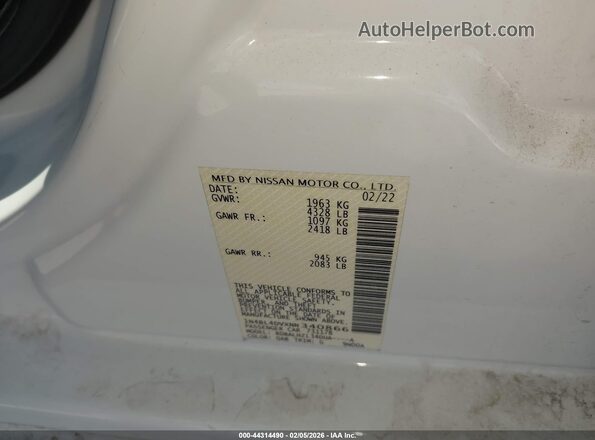 1N4BL4DVXNN340866 2022 NISSAN ALTIMA White Widok komory silnika
