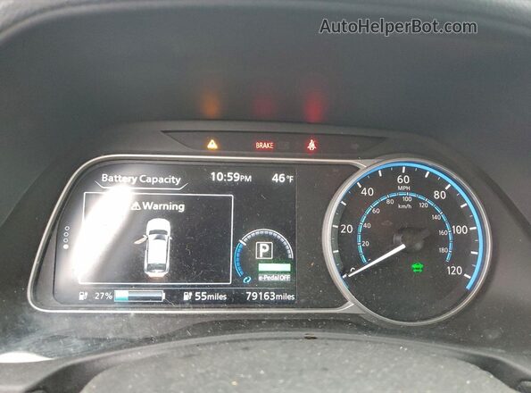 1N4BZ1CP7KC312191 2019 NISSAN LEAF Blue Սարքավորումների վահանակի տեսք