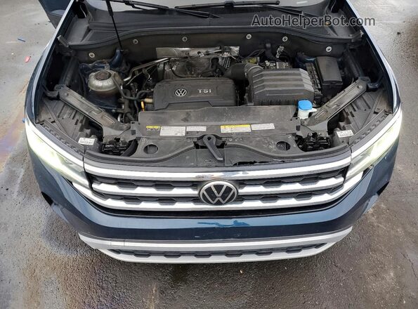 1V2LP2CA2NC505244 2022 VOLKSWAGEN ATLAS Синий Вид подкапотного пространства