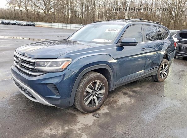 1V2LP2CA2NC505244 2022 VOLKSWAGEN ATLAS Синий Передняя левая четверть