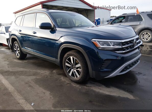 1V2LP2CA3NC552802 2022 VOLKSWAGEN ATLAS Синий Передняя правая четверть