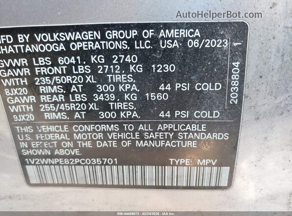1V2WNPE82PC035701 2023 VOLKSWAGEN ID.4 Gray Widok komory silnika