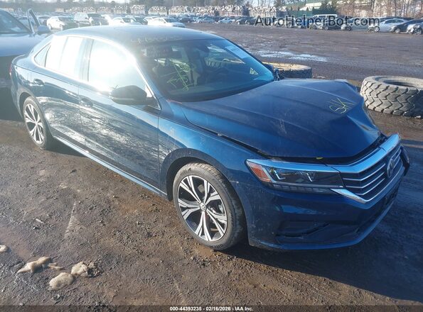 1VWSA7A31MC018340 2021 VOLKSWAGEN PASSAT Синий Передняя правая четверть