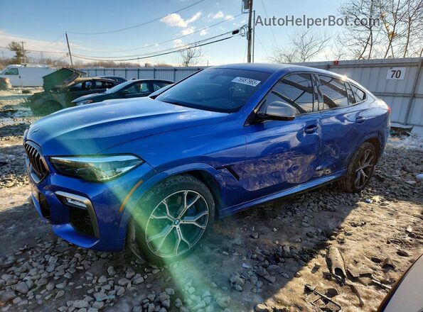 5UXCY8C05L9B07238 2020 BMW X6 Blue Tył lewy