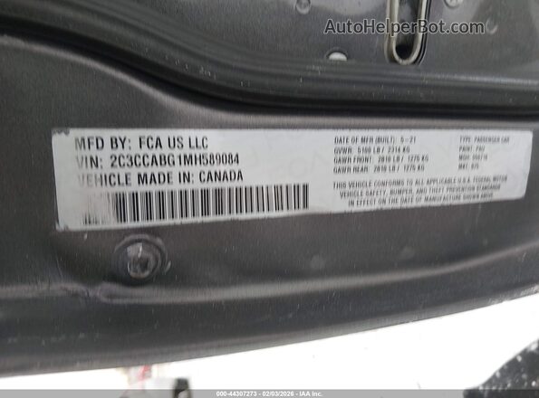 2C3CCABG1MH589084 2021 CHRYSLER 300 Gray Widok komory silnika