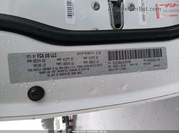 2C3CCABG8JH243786 2018 CHRYSLER 300 Белый Вид подкапотного пространства