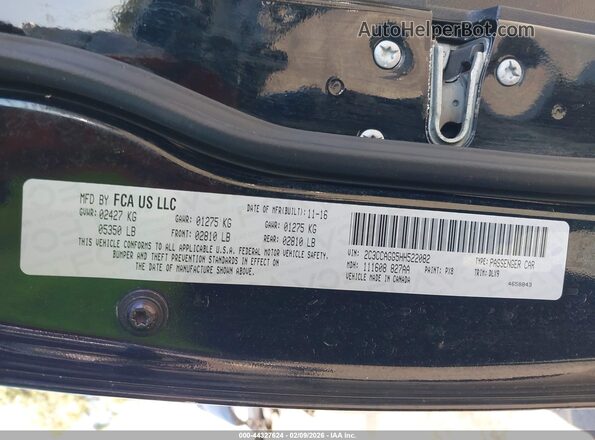 2C3CCAGG5HH522082 2017 CHRYSLER 300 Черный Вид подкапотного пространства