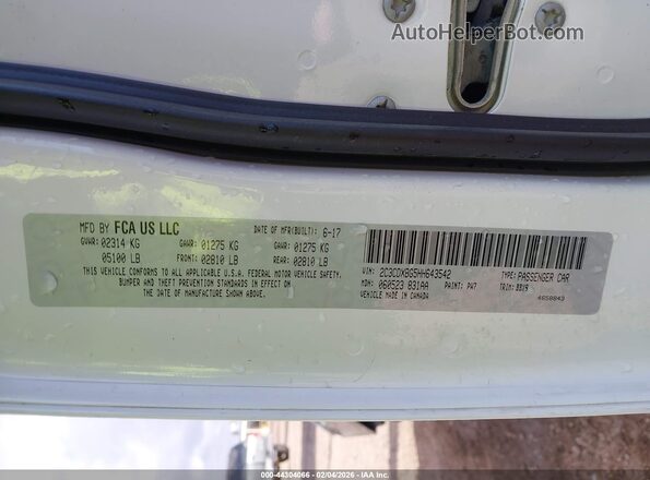 2C3CDXBG5HH643542 2017 DODGE CHARGER Белый Вид подкапотного пространства