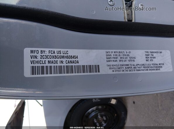 2C3CDXBG6MH608454 2021 DODGE CHARGER Кремовый Вид подкапотного пространства