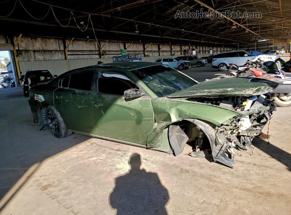 2C3CDXCT5KH726696 2019 DODGE CHARGER Зеленый Передняя правая четверть