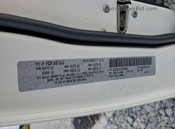 2C3CDXGJ1KH507968 2019 DODGE CHARGER Белый Вид подкапотного пространства