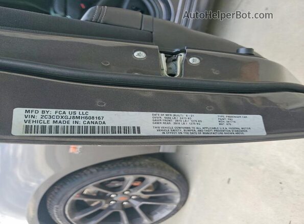 2C3CDXGJ8MH608167 2021 DODGE CHARGER Двухцветный Вид подкапотного пространства