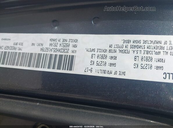 2C3CDXHG5JH162784 2018 DODGE CHARGER Черный Вид подкапотного пространства