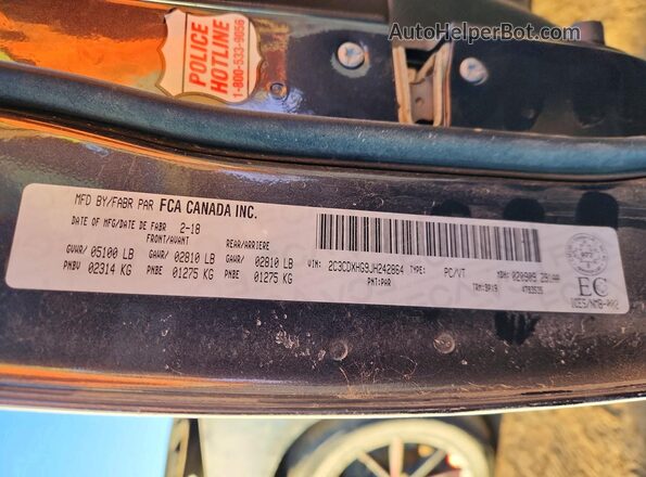 2C3CDXHG9JH242864 2018 DODGE CHARGER Черный Вид подкапотного пространства