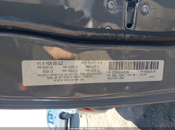 2C3CDXJG1KH673789 2019 DODGE CHARGER Серый Вид подкапотного пространства