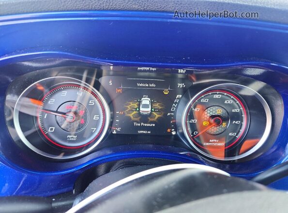 2C3CDXKT4KH562505 2019 DODGE CHARGER Blue ხელსაწყოთა პანელის ხედი
