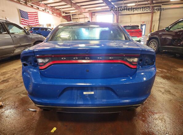 2C3CDXKT5KH626521 2019 DODGE CHARGER Blue Вид ззаду