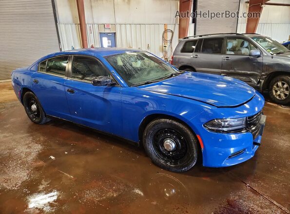 2C3CDXKT5KH626521 2019 DODGE CHARGER Blue Передня права чверть
