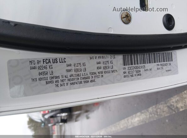 2C3CDZAG8GH210129 2016 DODGE CHALLENGER Белый Вид подкапотного пространства