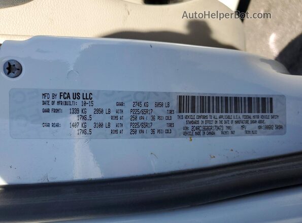 2C4RC1BG8GR173473 2016 CHRYSLER TOWN Белый Вид наклейки с VIN-кодом