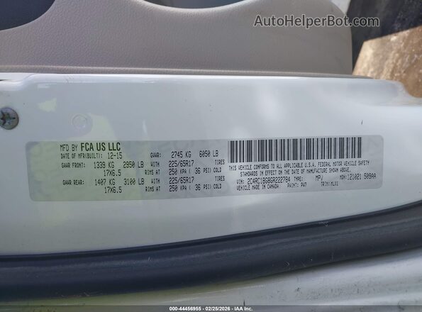 2C4RC1BG8GR222784 2016 CHRYSLER TOWN & COUNTRY Белый Вид подкапотного пространства