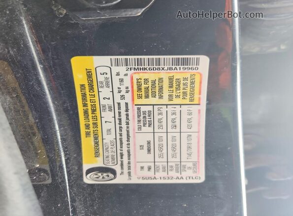 2FMHK6D8XJBA19960 2018 FORD FLEX Черный Вид подкапотного пространства
