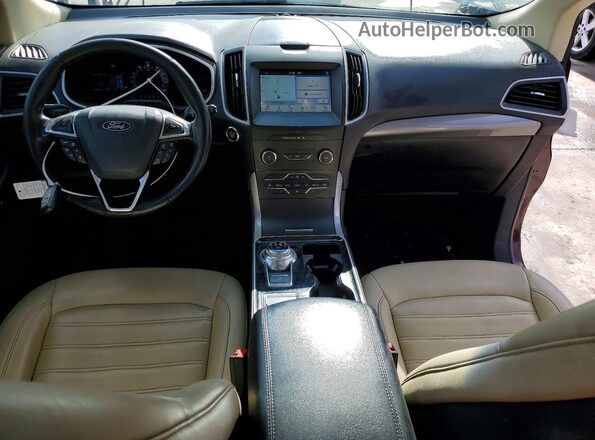 2FMPK3J99KBC48655 2019 FORD EDGE Темно-бордовый Вид панели приборов