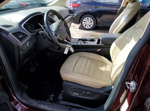 2FMPK3J99KBC48655 2019 FORD EDGE Темно-бордовый Вид салона спереди