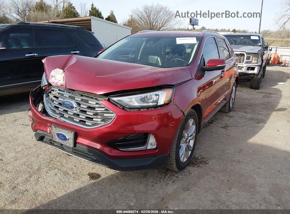 2FMPK3K92KBB48914 2019 FORD EDGE Красный Передняя левая четверть