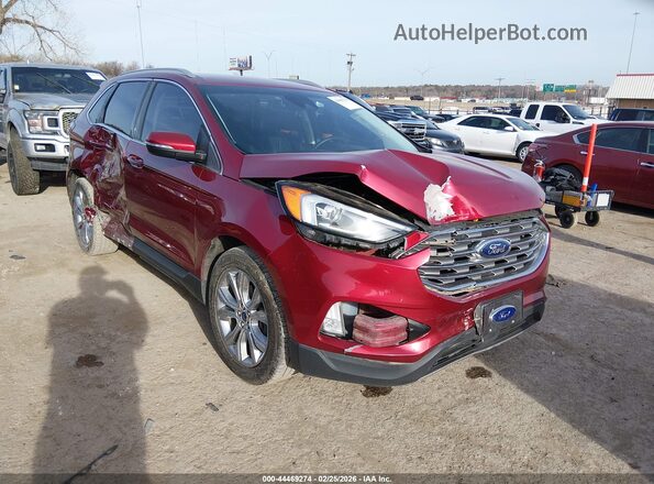 2FMPK3K92KBB48914 2019 FORD EDGE Красный Передняя правая четверть