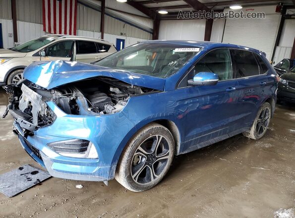 2FMPK4AP8KBB35414 2019 FORD EDGE Синий Передняя левая четверть