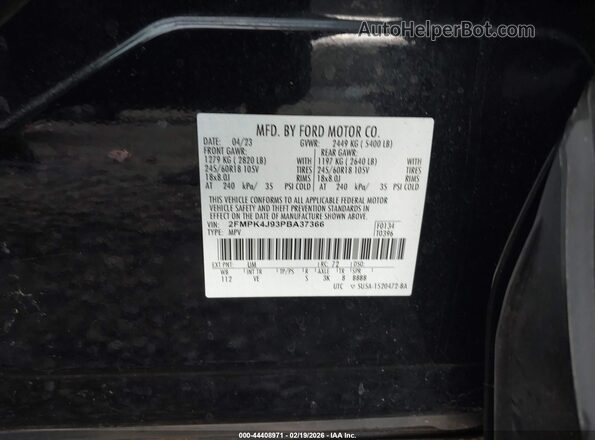 2FMPK4J93PBA37366 2023 FORD EDGE Black Շարժիչի բաժամունքի տեսք