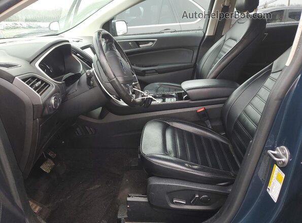 2FMPK4J98KBC56574 2019 FORD EDGE Синий Вид салона спереди