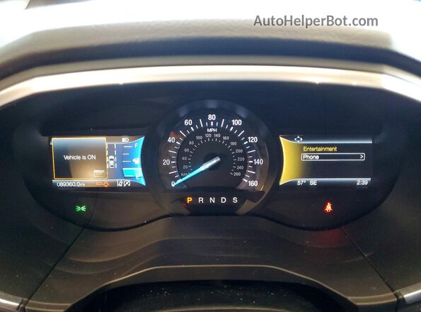 2FMPK4K93KBC01142 2019 FORD EDGE Красный Вид щитка приборов