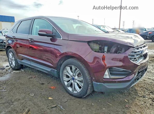 2FMPK4K94KBC60488 2019 FORD EDGE Темно-бордовый Передняя правая четверть