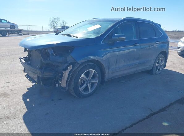 2FMPK4K94KBC73869 2019 FORD EDGE Blue Առջևի ձախ երեք քառորդ տեսարան