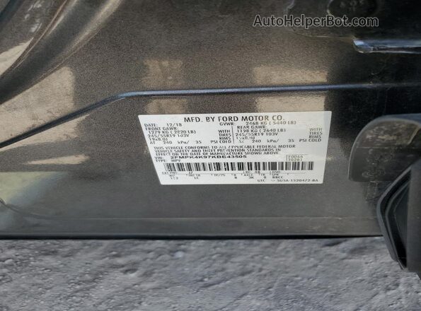 2FMPK4K97KBB43505 2019 FORD EDGE Gray Панорамний вид салону 360°